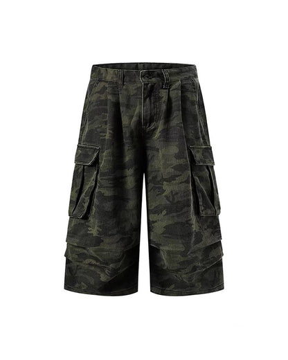 Unisex Multi-Pocket Camo Cargo Jorts