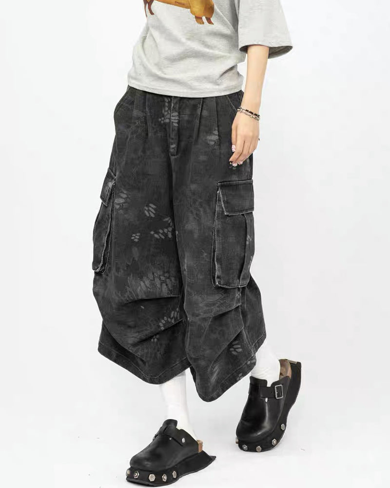 Vintage Snakeskin Camo Baggy Cargo Jorts