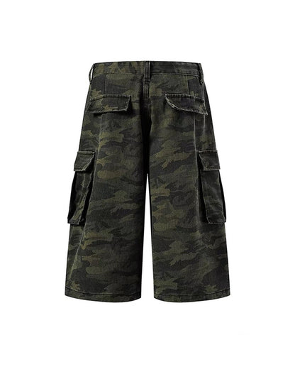 Unisex Multi-Pocket Camo Cargo Jorts
