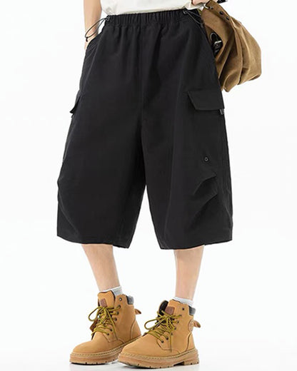 Vintage Unisex Camo Beach Cargo Hiking Shorts