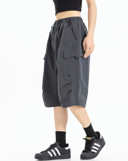 Vintage Unisex Camo Beach Cargo Hiking Shorts