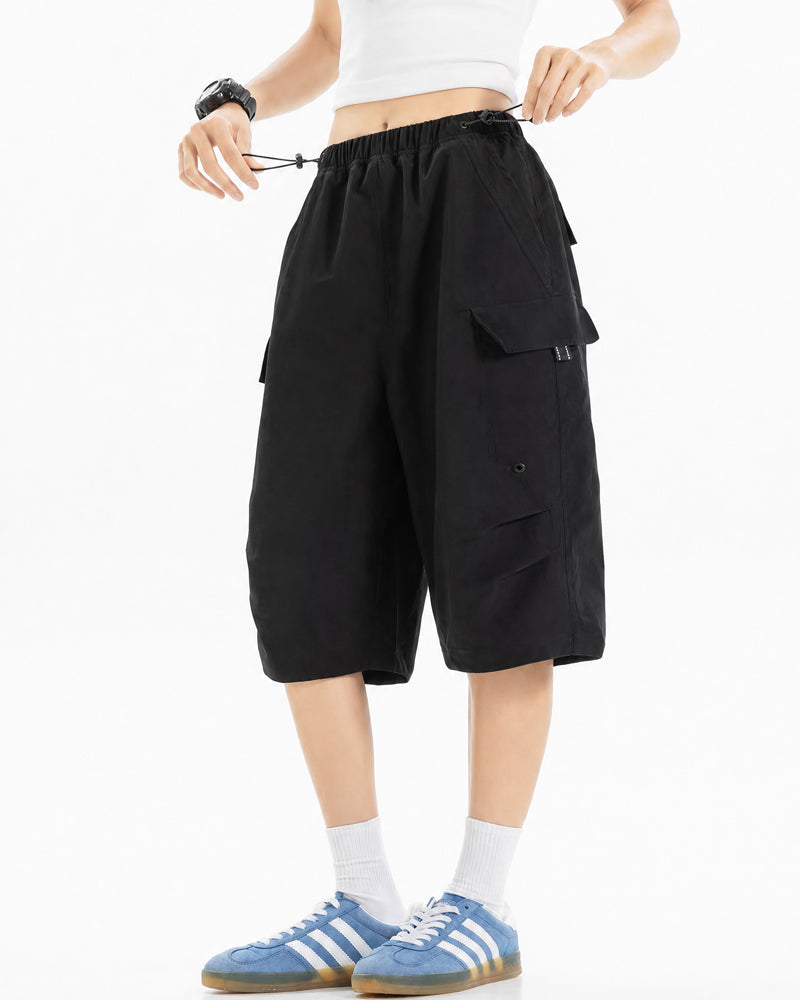 Vintage Unisex Camo Beach Cargo Hiking Shorts