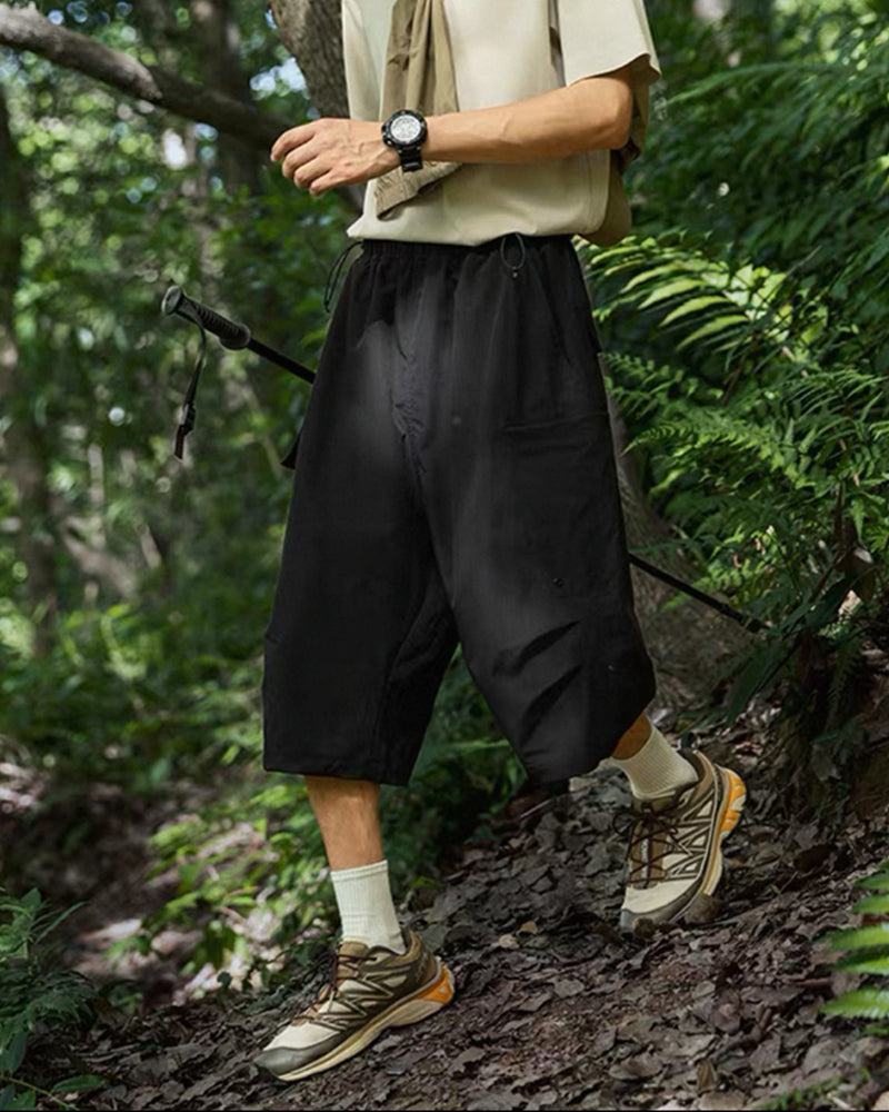 Vintage Unisex Camo Beach Cargo Hiking Shorts