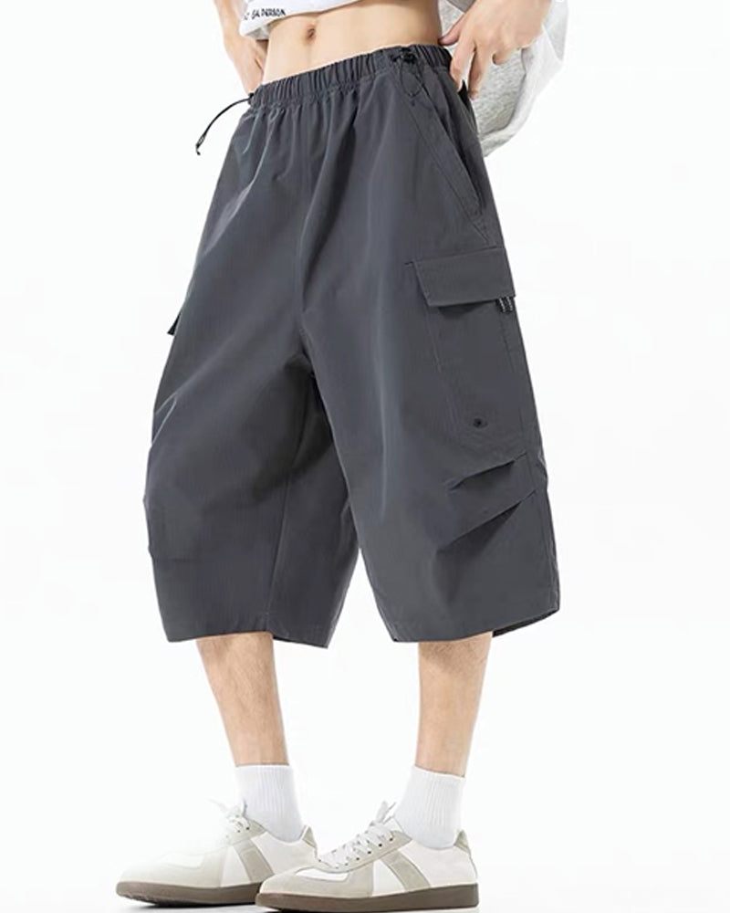 Vintage Unisex Camo Beach Cargo Hiking Shorts