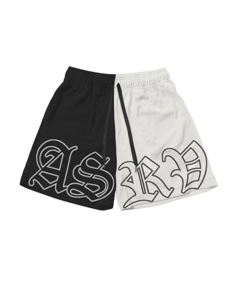 Color-Blocking Mesh Mens Sweat Shorts