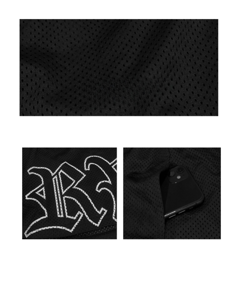 Color-Blocking Mesh Mens Sweat Shorts