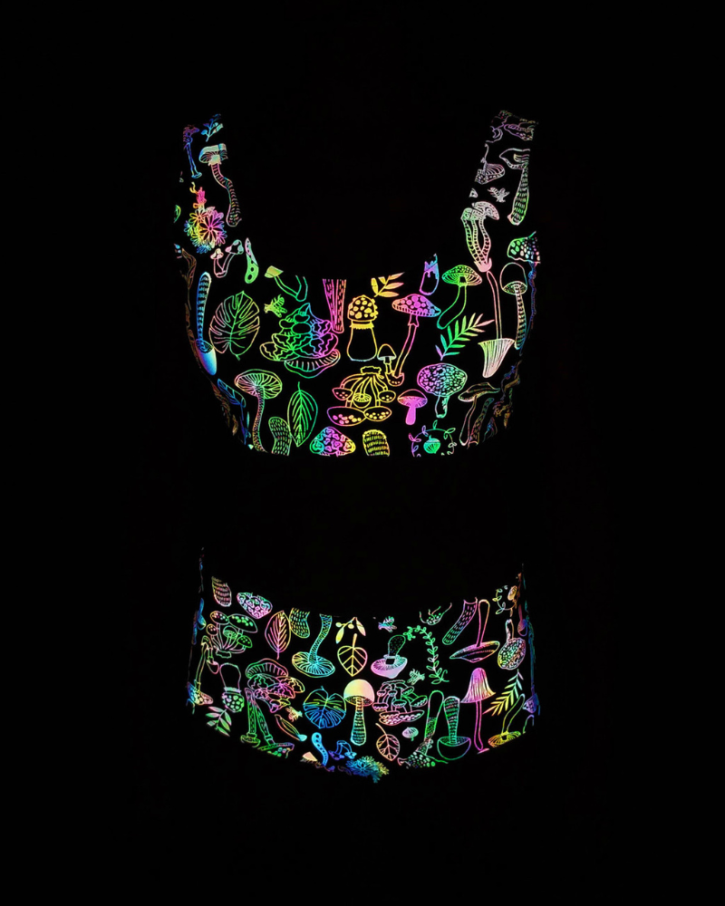 Colorful Reflective Rave Party Shiny Bikini Set