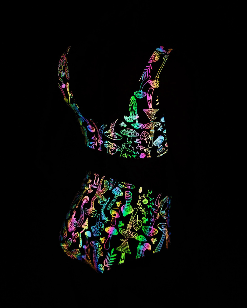 Colorful Reflective Rave Party Shiny Bikini Set