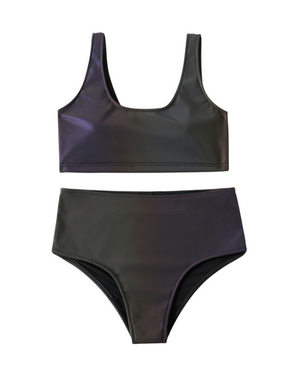 Colorful Reflective Rave Party Shiny Bikini Set