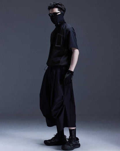 Japanese Techwear Curved Wide Pants
