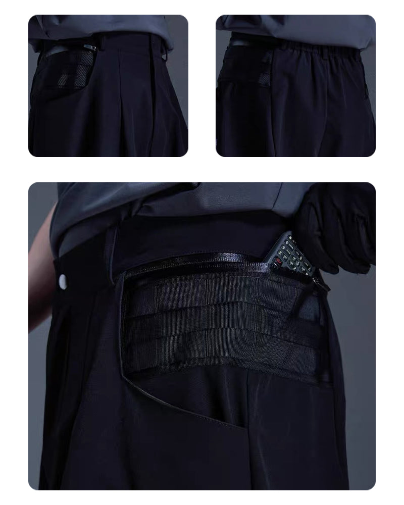 Japanese Techwear Curved Wide Pants