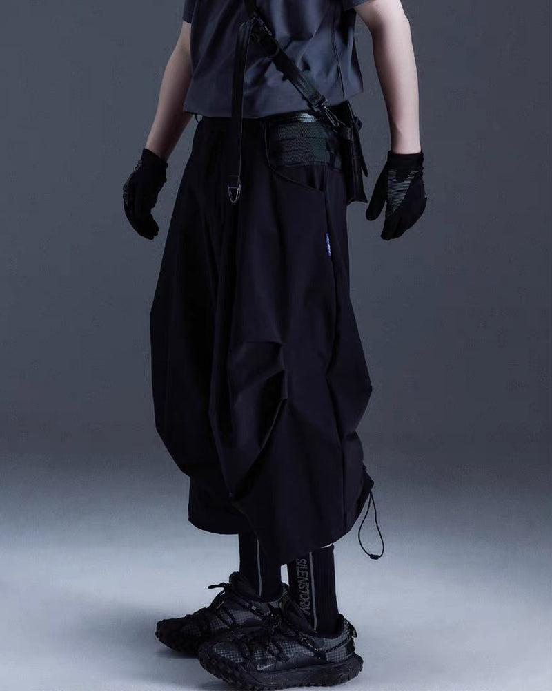 Japanese Techwear Curved Wide Pants