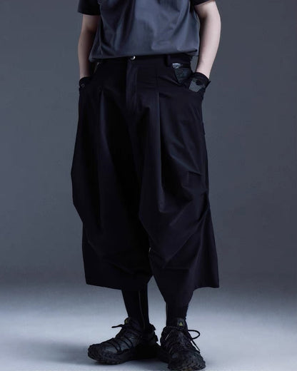 Japanese Techwear Curved Wide Pants