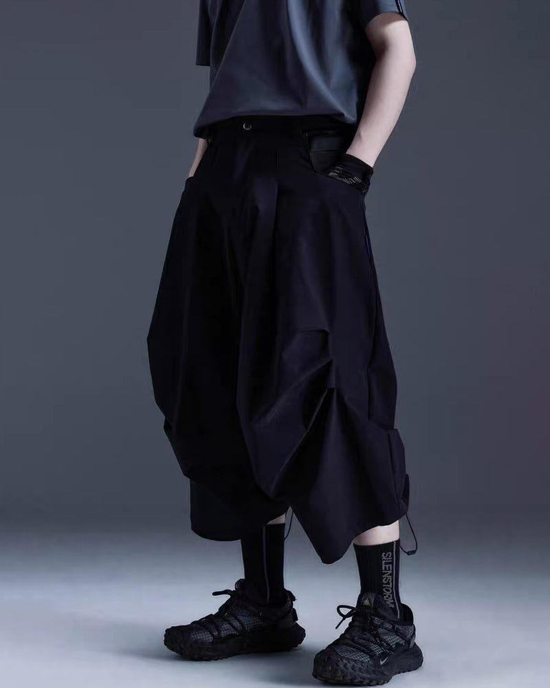 Japanese Techwear Curved Wide Pants