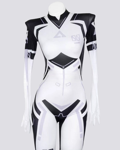 Cyber-Mechanical Full-Body Punk Cosplay Bodysuit