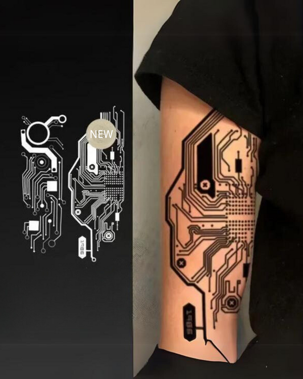 AI Sleeve Cyberpunk Tattoo