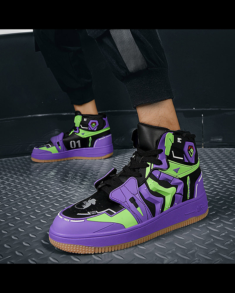 Cyberpunk Techwear Mecha Purple Sneakers