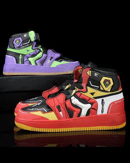 Cyberpunk Techwear Mecha Purple Sneakers