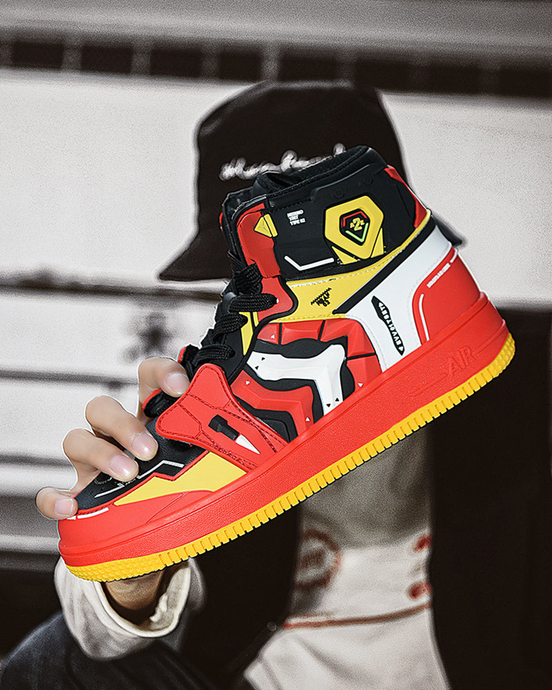 Cyberpunk Techwear Mecha Purple Sneakers