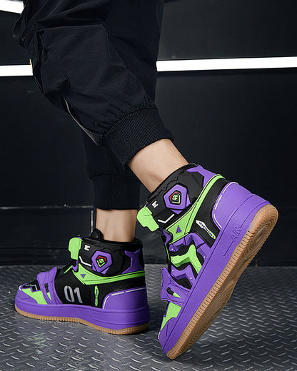 Cyberpunk Techwear Mecha Purple Sneakers