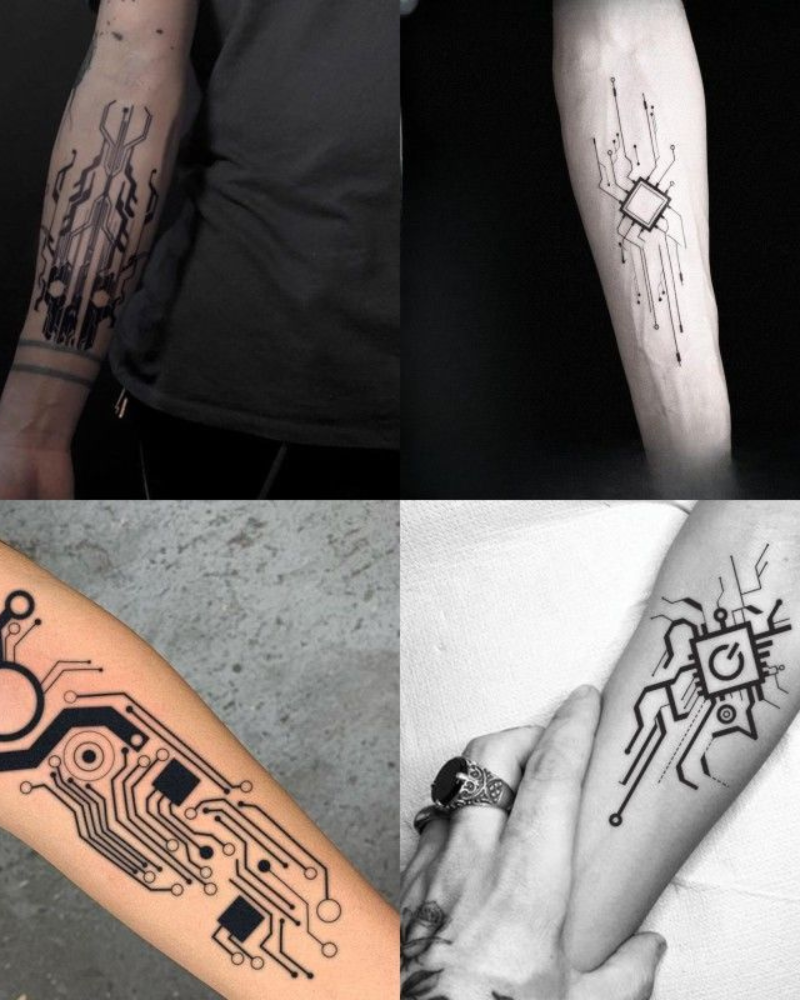 Arm Waterproof Cyberpunk Tattoo