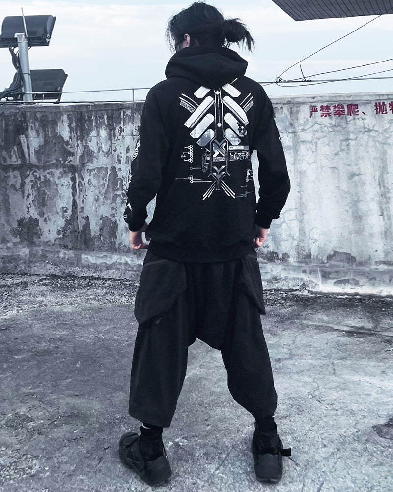 Cyberpunk Black Warrior Functional Hoodie – Techwear Official