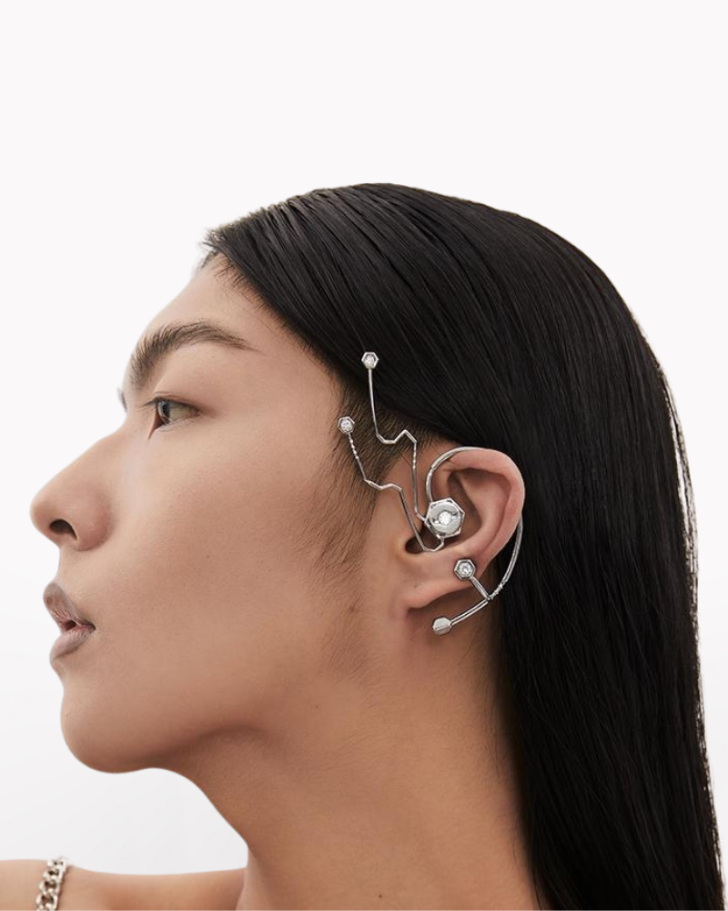 Cyberpunk Chip Circuit Y2K Ear Clip