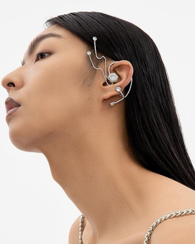 Cyberpunk Chip Circuit Y2K Ear Clip