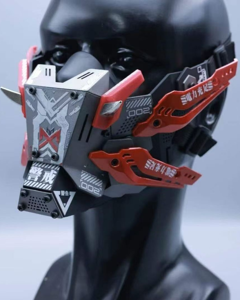 Cyberpunk Commander Mech Half Face Mask