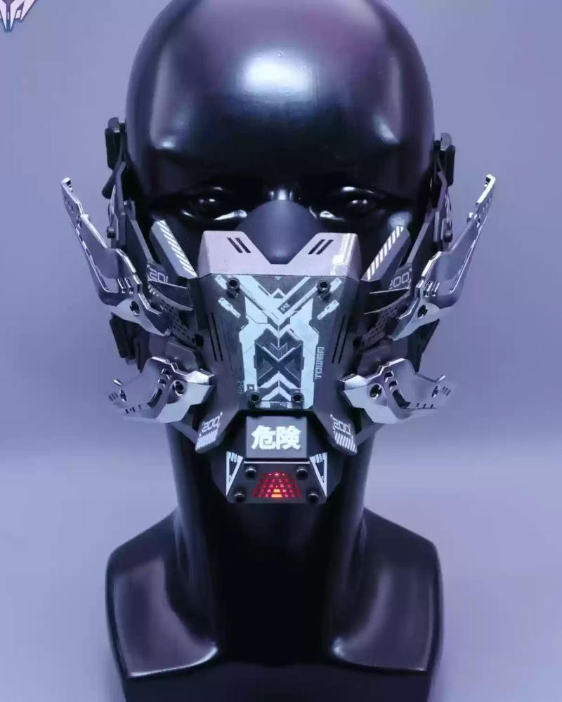 Cyberpunk Commander Mech Half Face Mask