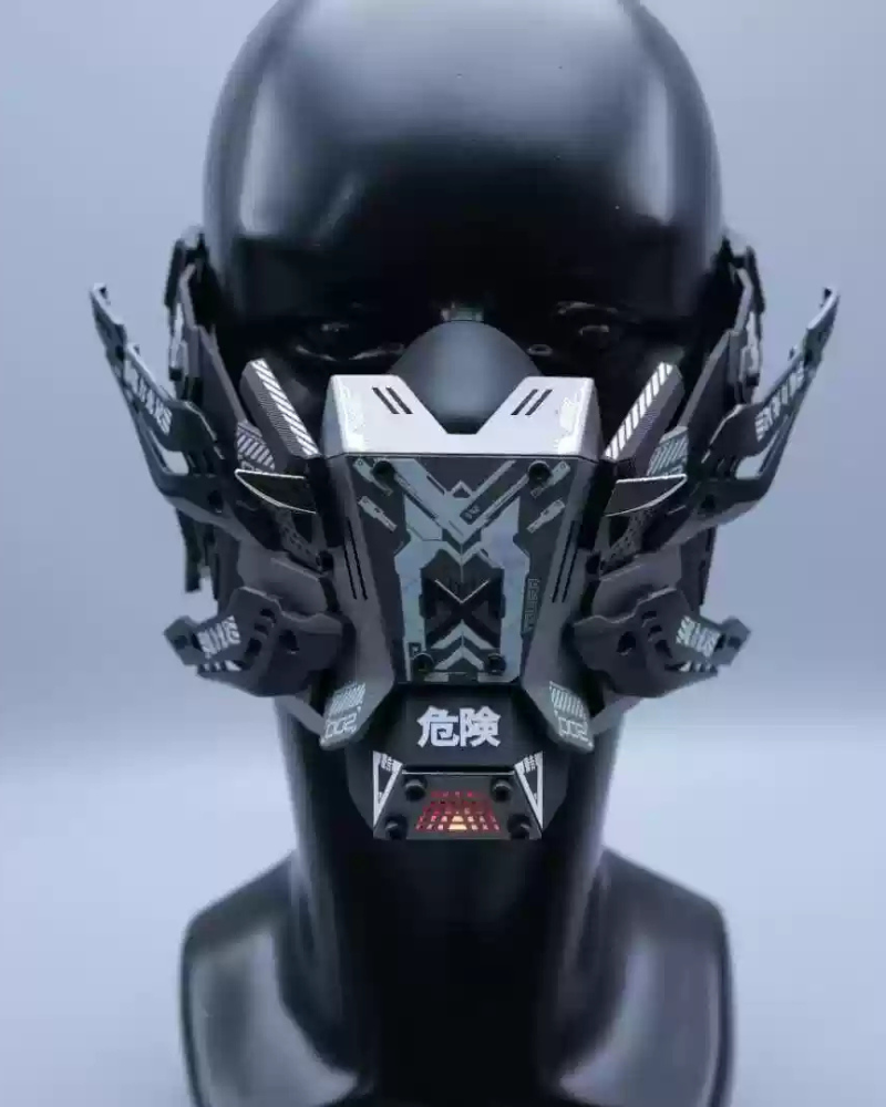 Cyberpunk Commander Mech Half Face Mask