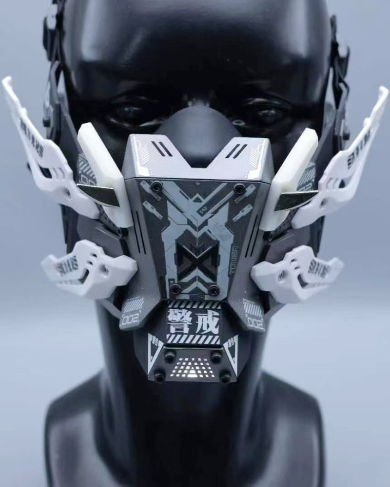 Cyberpunk Commander Mech Half Face Mask