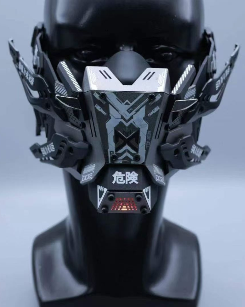 Cyberpunk Commander Mech Half Face Mask