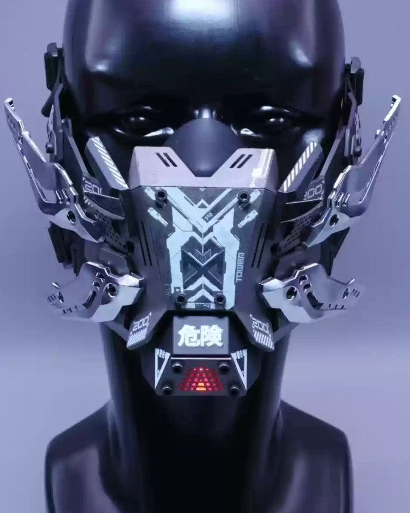 Cyberpunk Commander Mech Half Face Mask