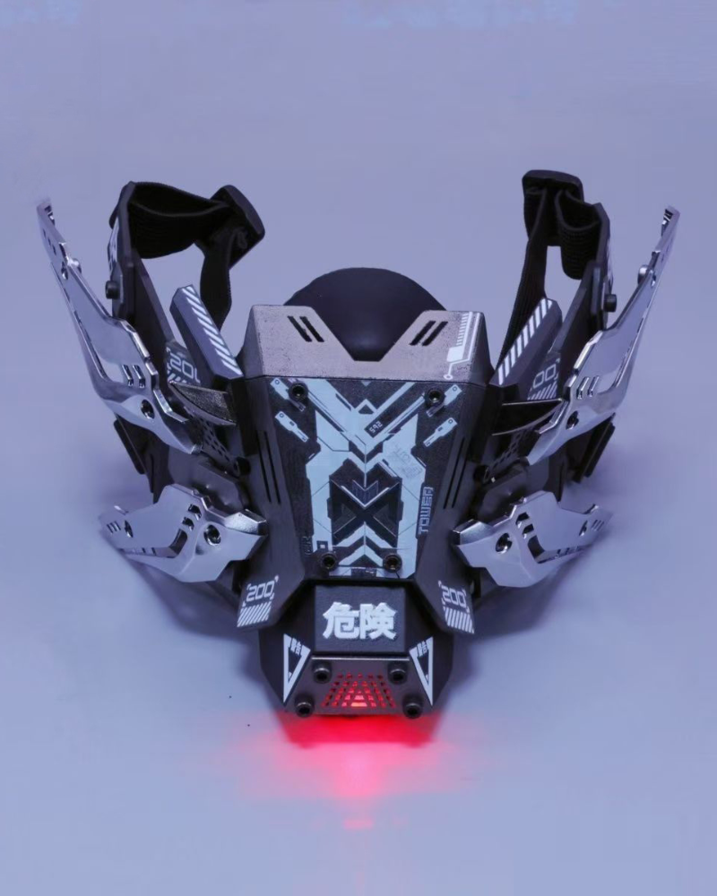 Cyberpunk Commander Mech Half Face Mask