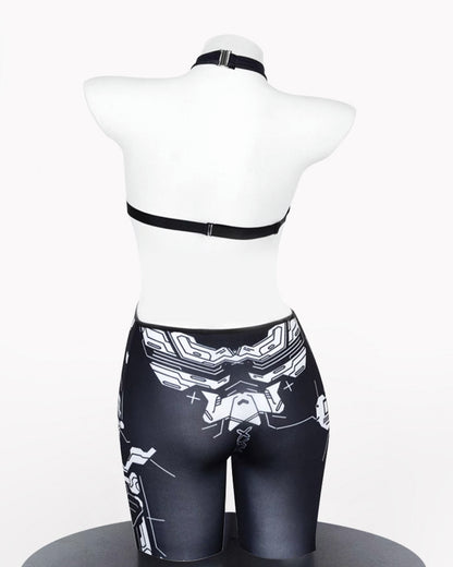 Cyberpunk Cut-out Hoodie and Bodysuit