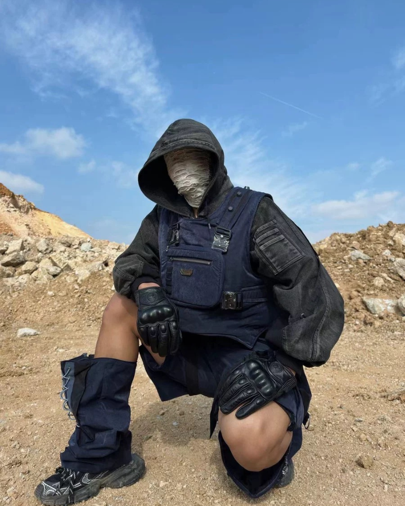 XIPHEVIL Cyberpunk Outfits Operative Detachable Two-Piece Pants