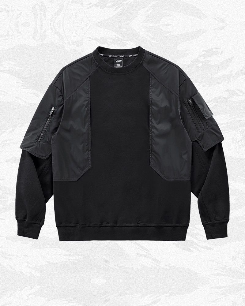 Cyberpunk Fake Two Piece Crewneck Sweatshirt