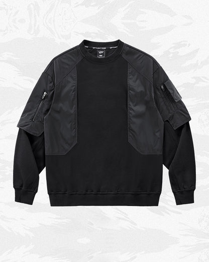 Cyberpunk Fake Two Piece Crewneck Sweatshirt