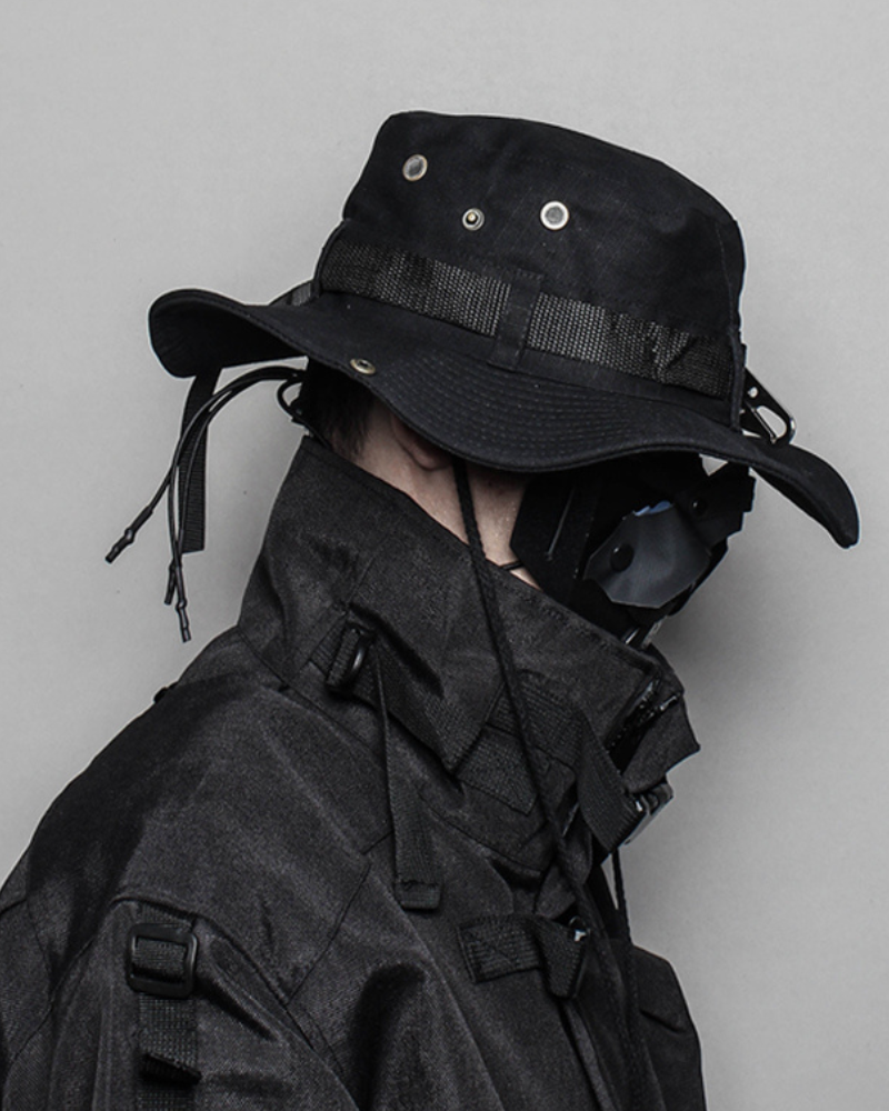 Cyberpunk Functional Drawstring Bucket Hat – Techwear Official