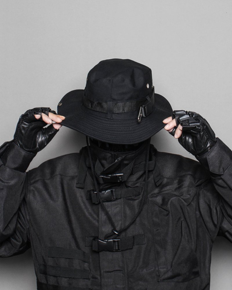 Cyberpunk Functional Drawstring Bucket Hat – Techwear Official Cyberpunk Functional Drawstring Bucket Hat – Techwear Official