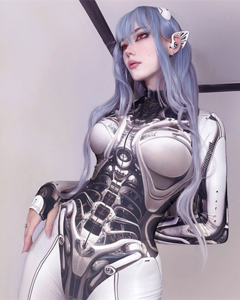 Cyberpunk Cosplay Future Warrior Women Techwear Bodysuit