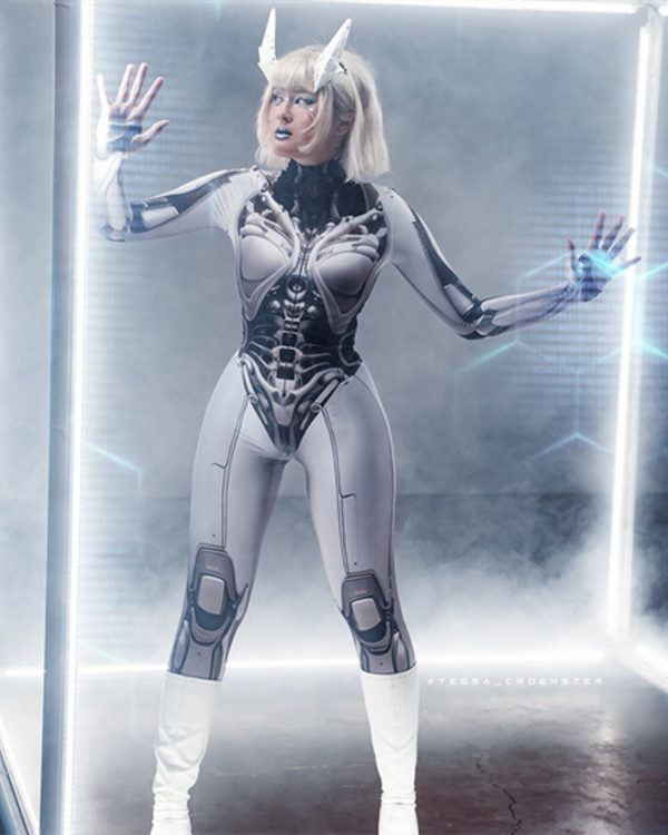 Cyberpunk Cosplay Future Warrior Women Techwear Bodysuit