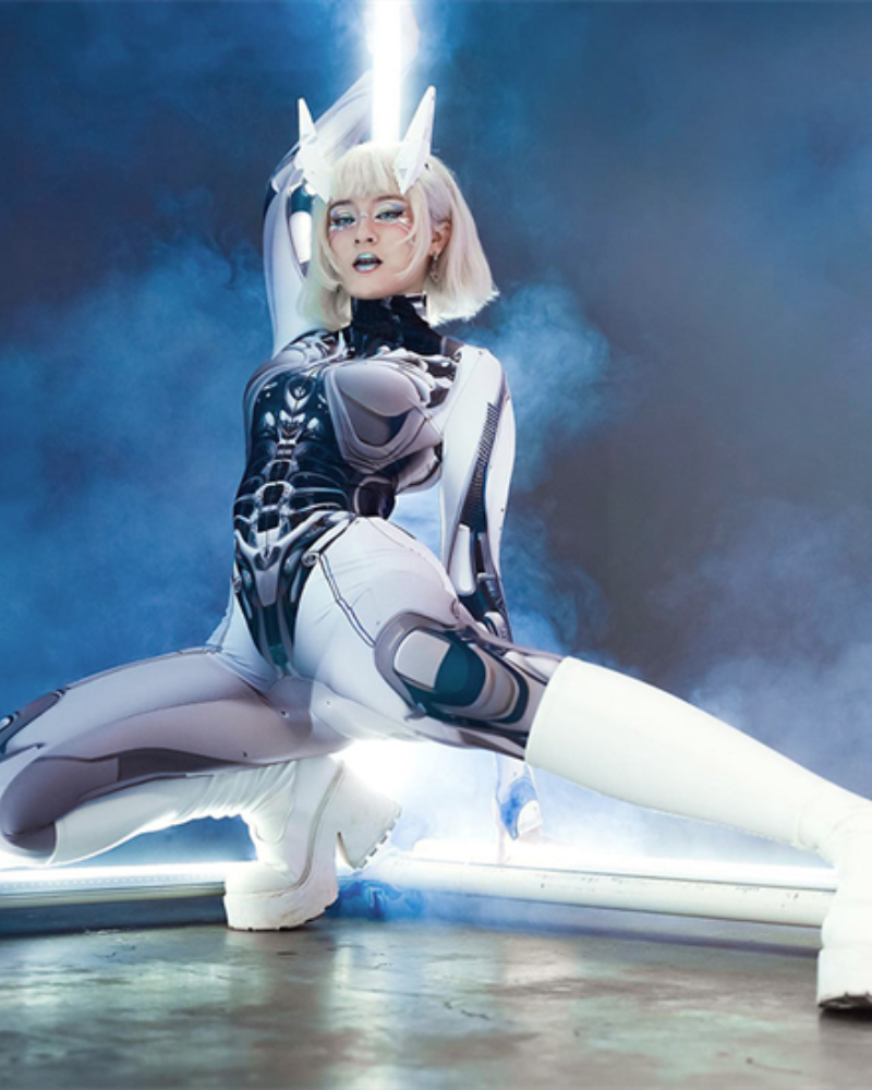 Cyberpunk Cosplay Future Warrior Women Techwear Bodysuit