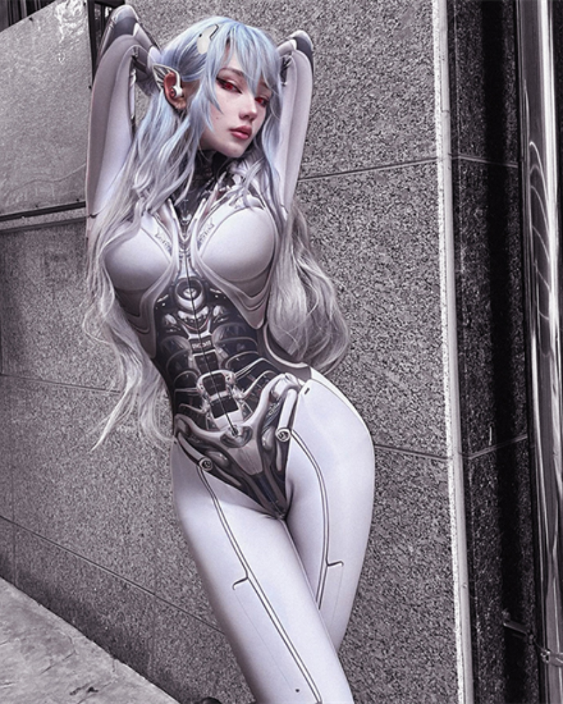 Cyberpunk Cosplay Future Warrior Women Techwear Bodysuit