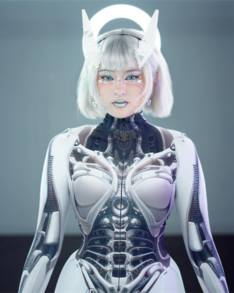 Cyberpunk Cosplay Future Warrior Women Techwear Bodysuit