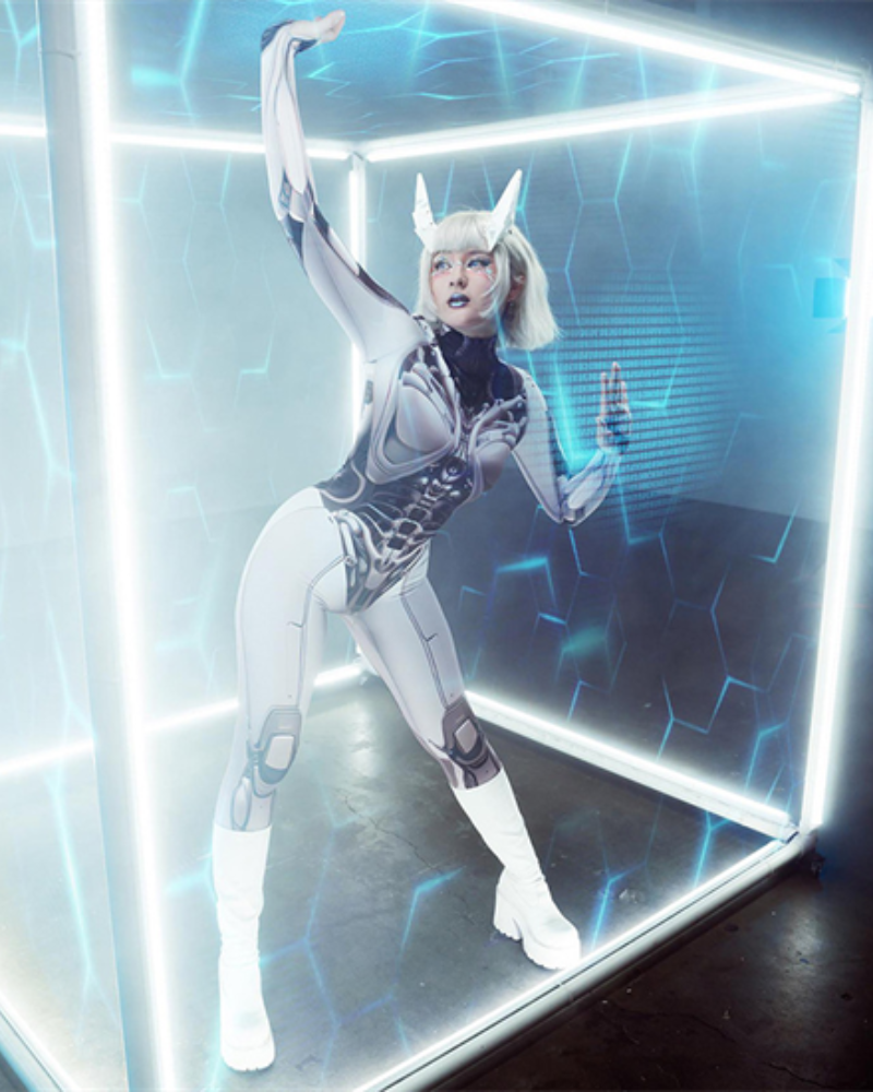 Cyberpunk Cosplay Future Warrior Women Techwear Bodysuit