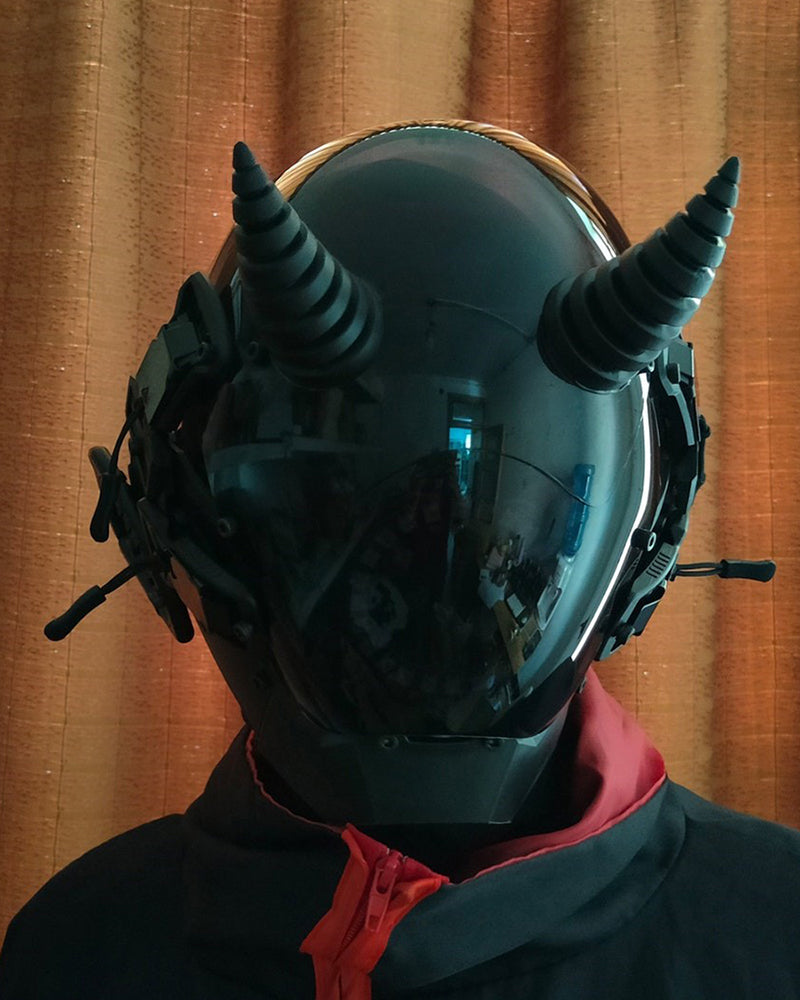 Cyberpunk Futuristic Devil LED Helmet Mask