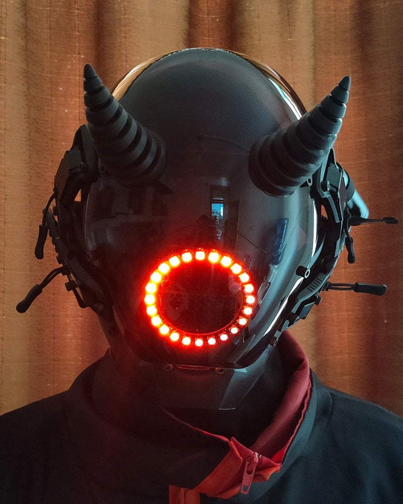 Cyberpunk Futuristic Devil LED Helmet Mask