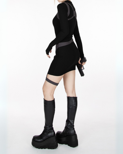 Cyberpunk Futuristic Functional Long-sleeved Dress